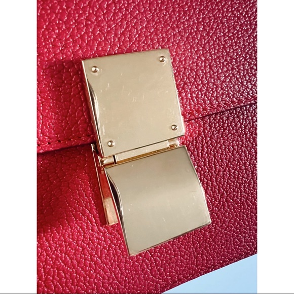 $4500 Celine medium box bag shoulder bag Phoebe Philo classic icon red pebbled - Picture 2 of 10